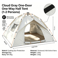 Tente instantanée imperméable anti-UV pour l'extérieur, le voyage, la montagne et le camping, grande capacité, avec espace écran surélevé, vente en gros