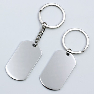 Llavero Rectangular de Acero Inoxidable, Ligero y Moderno, Tipo Placa de Identificación para Perro - Product Image 1