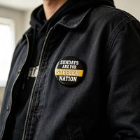 Les dimanches sont pour la nation des Steelers : Badge personnalisé en métal, broche, souvenir sportif pour les fans de football, cadeau de collection pour les fêtes.