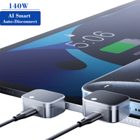 Adaptador de Carga Rápida Tipo-C de 140W con Desconexión Automática Inteligente con IA, Apagado Automático al Carga Completa, Compatible con Teléfonos y Tabletas