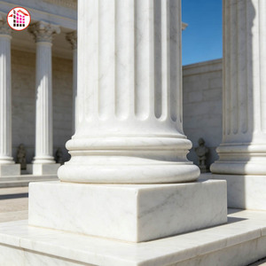 Columnas de Mármol Blanco de Lujo para Exteriores de Villas, Pilares de Piedra Sólida para Fachadas de Edificios, Pórticos, Pilares Grandes de Piedra Natural Acanalados - Product Image 3