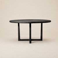 Table à manger ronde en bois moderne, table de cuisine en bois grainé, table de salle à manger, table de salon, table centrale, mobilier minimaliste pour la maison