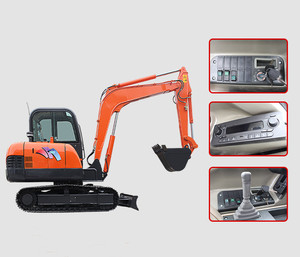 Mini excavadora sobre orugas de 6,2 toneladas, motor <span class=keywords><strong>Yanma</strong></span>, excavadora de 6 toneladas, pequeña Excavadora hidráulica para construcción de granja, movimiento de tierra, bomba CE EPA - Product Image 6