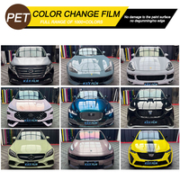 Vente en gros PET liquide métal argent changement de couleur film aluminium mercure GT argent automobile vinyle film d'emballage voiture 1.52x17M