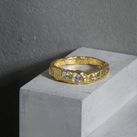 Cincin Perak Sterling S925 Desain Niche dengan Tekstur Foil Berkerut, Aksen Zirkon Halus, dan Bentuk Tidak Beraturan untuk Wanita
