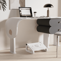 Repose-pieds triangulaire moderne en plastique réglable, antidérapant, sécurisé, gris et blanc, pour appartement et chambre à coucher