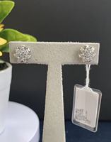 Großhandel 925 Silber Blumencluster CZ-Ohrringe für Damen, Geeignet für Tägliches Pendeln und Verabredungen, OEM/ODM Verfügbar