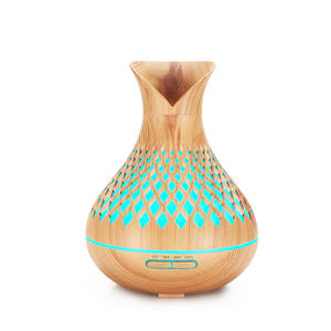 YX-034G Wood Grain Essential Oil Diffuser 500ml Grid Design Quiet <b>Humidifier</b> for Home Use - Product Image 3