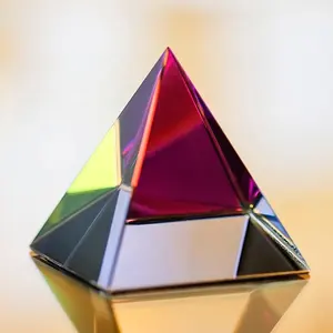 Wholesale Cheap 6cm 8cm Clear Crystal Crafts Glass Paperweight Custom 3D Laser Engraving K9 Crystal Pyramid Stone Paperweight