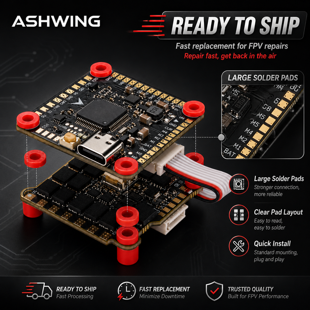 F405 Flight Controller Stack with 50-60A BLHeli_S 4-in-1 ESC for 5-7 Inch DIY FPV Racing Drone