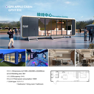 モダンな20ft 40ftプレハブスチール輸送コンテナホームアップルキャビン屋外モバイルスタジオオフィス寝室ポッドハウス - Product Image 2