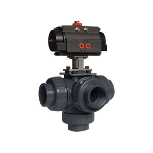 PVC Plastic Pneumatic Actuator Ball Valves NPT Connection ISO5211 Mounting Pad Actuator Base DN50 - Product Image 4