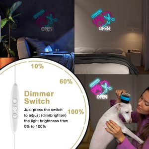 Pet Shop Open Letreros Neon LED indoor hanging ambient light shop <b>sign</b> wall decoration light entrance indicator light 5V 12V - Product Image 3