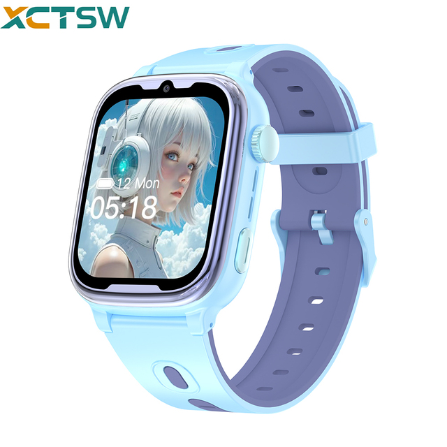 Latest D18 Smartwatch 4G SIM GPS Navigation Square Display Fitness Tracker SOS Button Chronograph Alarm Clock Video Call Kids'