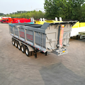 Semi-remorque benne basculante à 5 essieux, capacité 40 m³, avec système de levage hydraulique pour le transport de sable, gravier, céréales et matériaux en vrac - Product Image 1