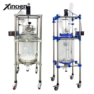 XINCHEN fast delivery with ce certification 100l jacketed glass reactor with competitive price