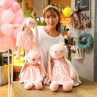 Boneka Kelinci Beludru Lembut Nan Menenangkan, Isi Kapas, Lapisan Jala, Telinga Panjang, Teman Tidur untuk Anak Perempuan, Remaja, Hadiah Paskah