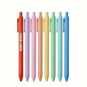 Stylo bille promotionnel en plastique le moins cher, personnalisable avec logo imprimé, plusieurs couleurs bonbon, stylo gel à clic - Product Image 1