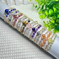 Bracelet ajustable en pierres précieuses naturelles, entièrement enroulé à la main, double boucle, quartz rose, lapis-lazuli, pierre de lune