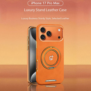 Business Magnetic Leather Phone Case for iPhone 17 16 15 14 13 12 <b>Pro</b> Max 17 Air With 360° Rotation <b>Ring</b> Stand Protective Cover - Product Image 5