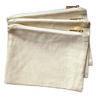 Petite pochette zippée en toile de coton écologique pour emballage avec logo personnalisé imprimé