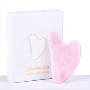 Quartz Rose Naturel Gua Sha Visage Soins de La Peau Outil De Beauté Cristal Rose Pierre De Jade <span class=keywords><strong>Guacha</strong></span> Conseil Logo Personnalisé Visage Guasha Masseur - Product Image 1