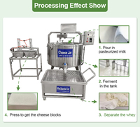 Pasteurisateur de fromage combiné 100-1000 litres, machine à fabriquer le fromage en cuve triangulaire de petite taille, prix à partir du lait de vache