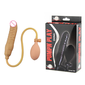 Aufblasbarer strukturierter 7-Zoll-Dildo Pump Up Dong mit Handpumpe Wasserdichtes PVC-Design für intensives Vergnügen - Product Image 3