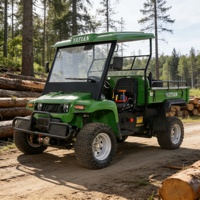 UTV électrique 4x4 pour ferme avec benne hydraulique, véhicule utilitaire tout-terrain robuste pour ranch et verger modernes