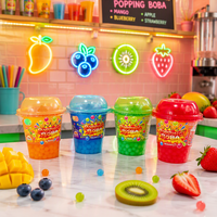Boisson aux fruits Popping Boba, gobelet prêt à boire avec des perles de jus éclatantes