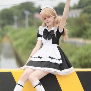 Zixiao Maid Costume Black White With Sleeves Adult Women Cosplay Lolita Anime Uniform - Product Image 1