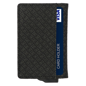 CardHoda Aluminum <b>RFID</b> <b>Blocking</b> <b>Wallet</b> With Genuine Leather Lining Fold Closure Minimalist Design Short Card Holder - Product Image 5