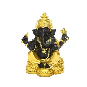 Escultura em resina artesanal indiana, ídolo indiano de Ganesha, escultura de Buda, elefante, deus hindu, artesanato em resina