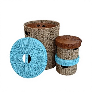 Cesta Plegable Multifuncional de Mimbre Natural Ecológica con Asa para Almacenamiento en el Hogar - Product Image 6