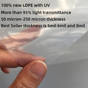 Telo in Plastica per Serra 200 Micron, Pellicola UV 100% Nuovo Materiale LDPE, <span class=keywords><strong>Film</strong></span> Agricolo per Protezione Ortaggi, Larghezza 8m, Impermeabile - Product Image 3