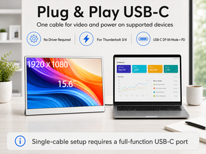 Accesorios de juegos para PC, dispositivos tecnológicos, monitor externo portátil de 15.6 pulgadas para accesorios de laptop, extensor de pantalla adicional. - Product Image 1