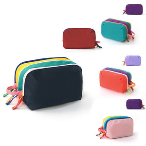 Colorful Vintage Style Three-Layer Stainless Steel Zipper Cosmetic Toiletry <b>Bag</b> Color Blocking Double Opening <b>Large</b> Capacity - Product Image 1
