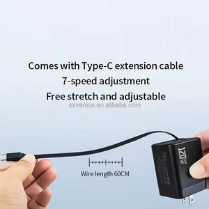 Chargeur USB Type-C GaN 120W avec prise EU US UK, charge rapide 120W USB-C PD, chargeur mural avec câble Type C rétractable intégré - Product Image 6