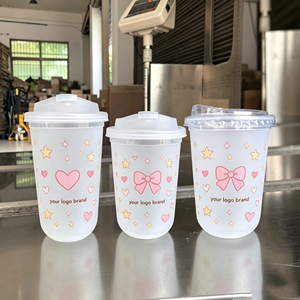 Bolsa de Plástico Ecológica Personalizada de 600 ml para Llevar Bebidas Frías, Té de Burbujas <span class=keywords><strong>Boba</strong></span>, Café Matcha, Smoothies, Refrescos y Bebidas para Fiestas - Product Image 1