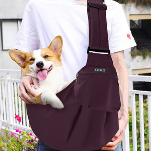 Sac de transport portable pour animaux de compagnie 15L, couleur unie, sac de poitrine tendance pour chiens et chats - Product Image 1