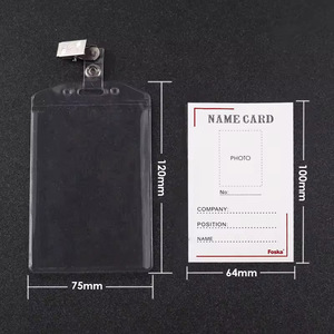Porte-badge Foska hautement transparent 4,65 x 2,9 pouces, vertical, en plastique résistant à l'usure, pour salons professionnels et visiteurs de bureau - Product Image 2