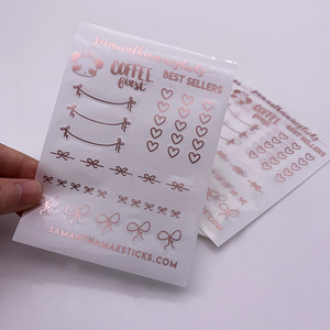 Custom Plastic Vinyl Adhesive Sheet Journal Planner Stickers A5
