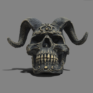 Estatua de Resina Punk - Escultura Gótica de Cabeza de Cabra Satánica, Estética Ecológica, Decoración de Mesa para Halloween - Product Image 3