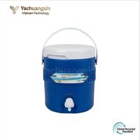 Glacière Moderne Orange en Plastique avec Robinet, Isolation Thermique, Étanche, Portable, Seau Vietnamien, Capacité 3/8L, pour Usage Alimentaire Extérieur