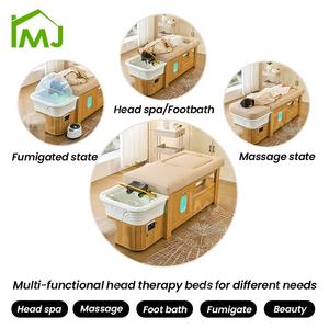 Cama de Spa para Cabeza de Madera para Pedicura Coreana con Lavabo de Salón para Masaje Tailandés y Lavado de Cabello Acostado - Product Image 3