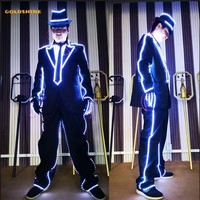 Costumes LED Lumineux pour Robot Dansant, Tenue de Scène Scintillante, Accessoires de Spectacle du Nouvel An, Nouveautés de Fête, Ensemble Emballé
