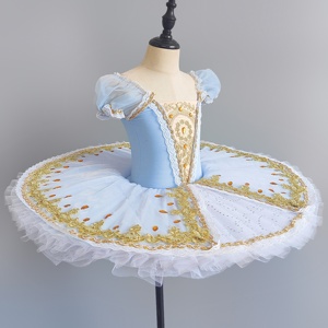 Falda de Tul de Ballet de Algodón para Niñas, Color Azul Claro con Lentejuelas, Tutú para Actuación en Jardín de Infancia - Product Image 1