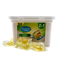 Capsules de lessive jetables à 2 compartiments avec boîte en plastique pour vêtements, 50%-80% d'ingrédients actifs, modèle EL001