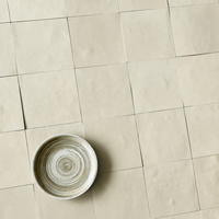 Carreaux muraux carrés en céramique de style Zellige, faits à la main, en crème ivoire, pour salle de bain, cuisine, crédence, décoration murale