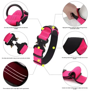 For <strong>Tactical</strong> Reflective Webbing Material <strong>Dog</strong> <strong>Collar</strong> for Medium/Large <strong>Dogs</strong> Durable &amp; Wear-resistant Explosion-proof Handle - Product Image 4